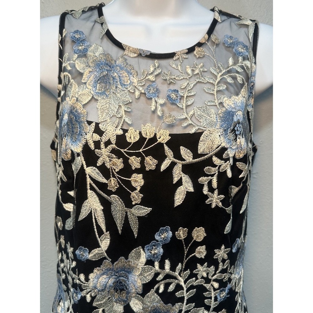 White House Black Market Dress Women's Size 8 Black Ivory Lace Lining Sleeveless - Picture 12 of 13